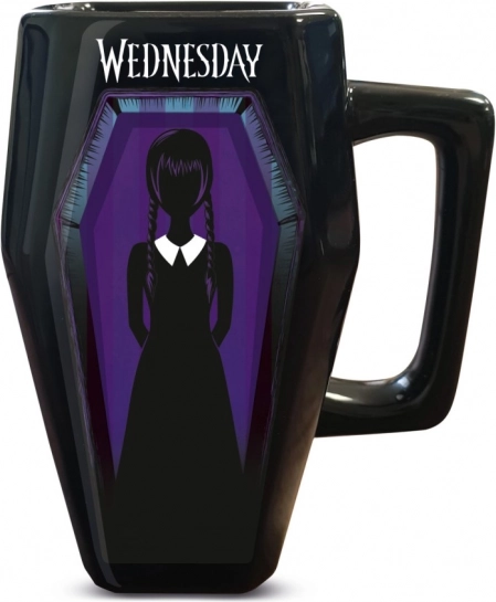3D skodelica v obliki krste z motivom Wednesday