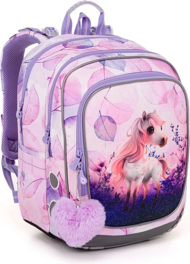 Topgal ENDY lightweight school backpack with a little horse