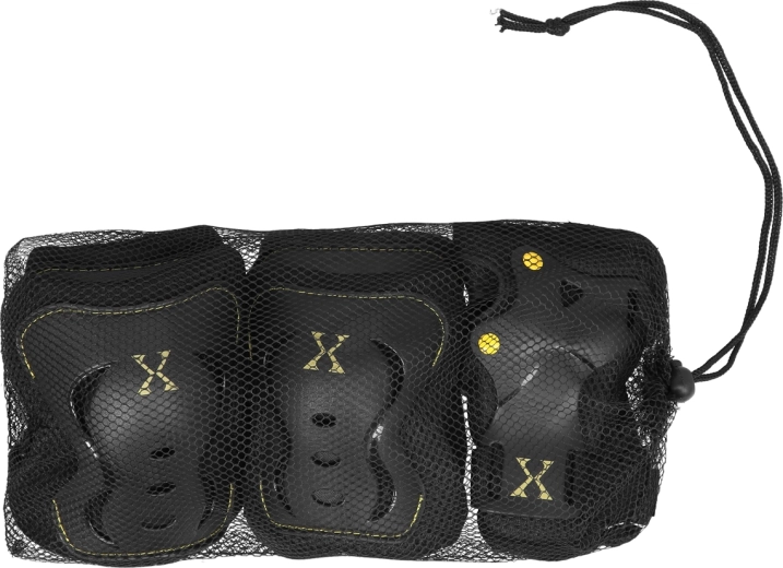 Komplet ščitnikov za kolena, komolce in zapestja NILS Extreme H320, črno-rumen – XL
