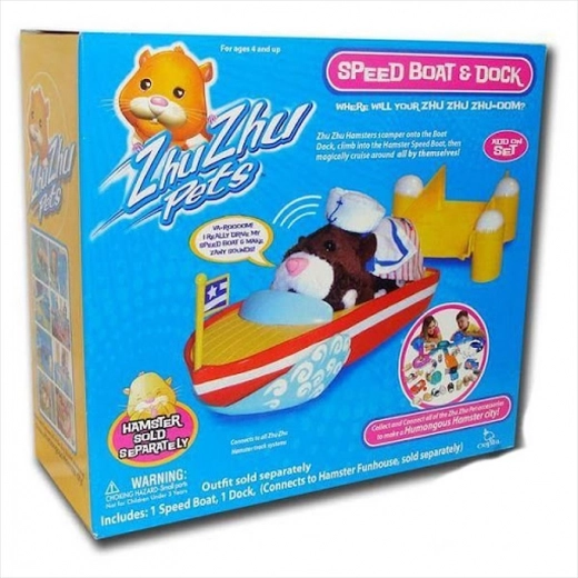ZHU ZHU PETS motorní čolnič z pristaniščem za interaktivne hrčke