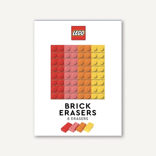Komplet šolskih radirk LEGO 2×4 – 8 kosov, večbarvno