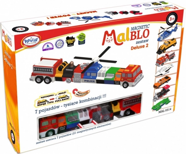 Magnetne sestavljanke MalBlo Deluxe – vozila