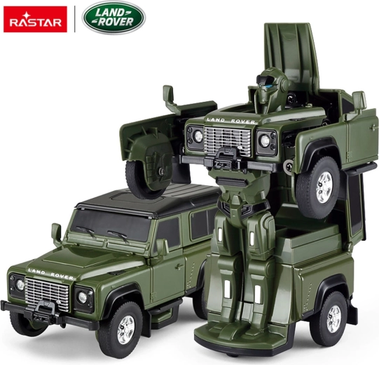 Kovinski avto in robot 2v1 Rastar Land Rover Defender 1:32 zelen - 1 kos