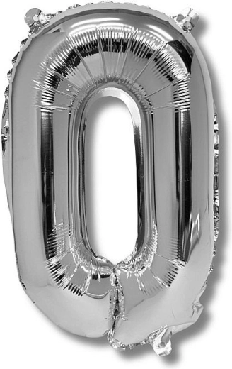 Foliasti balon številka 0, 40 cm, srebrn