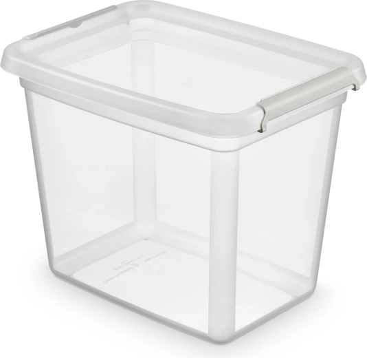 Basestore plastična shranjevalna škatla s pokrovom in sponkami 20 l