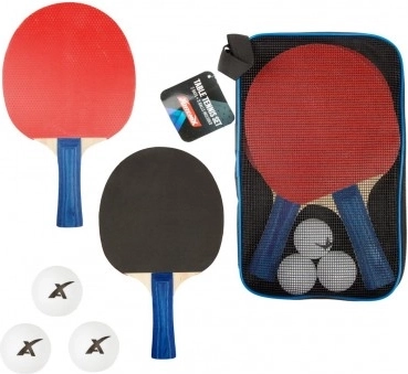 Komplet za namizni tenis z 2 loparjema in 3 žogicami v etuiju