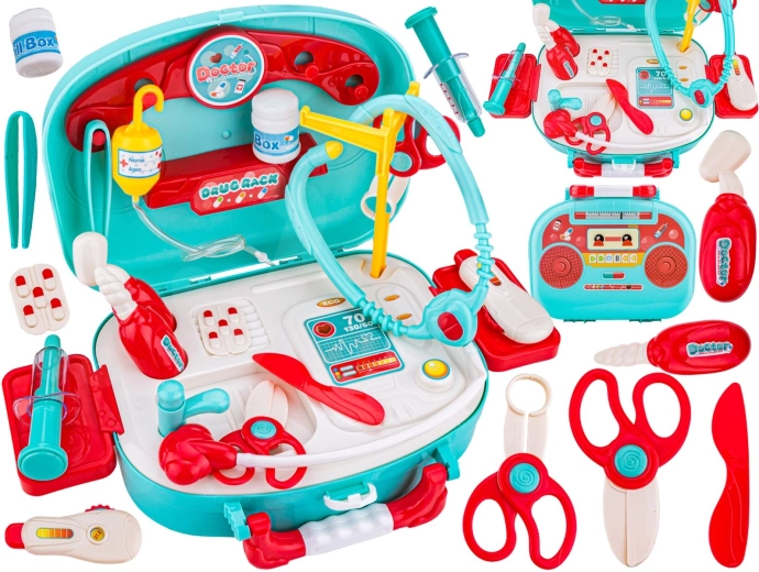 Children’s doctor’s case with accessories (19 pieces)