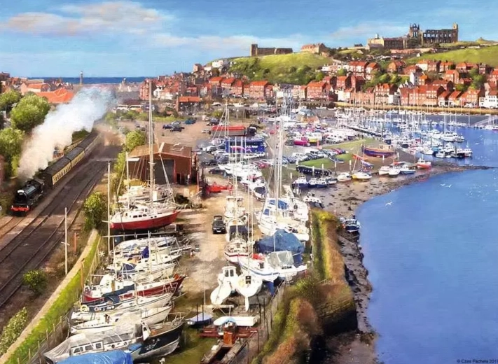 Detailed harbour scenery