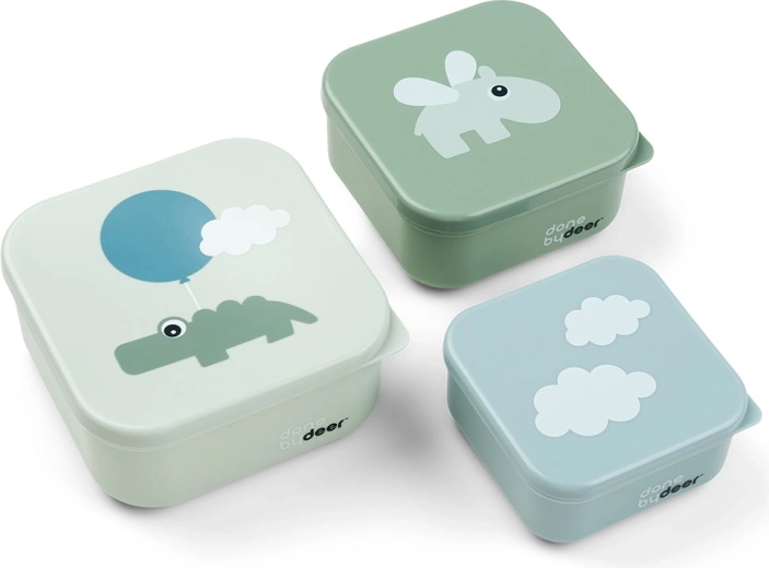 Done by Deer Happy clouds snack box set - 3 pcs – Green