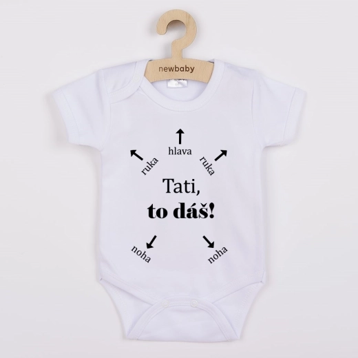 Otroško bodi z napisom New Baby Ati, zmoreš! – kratek rokav