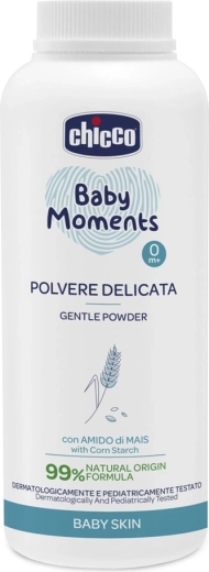 Chicco Baby Moments otroški puder s kaolinom in koruznim škrobom 130 g