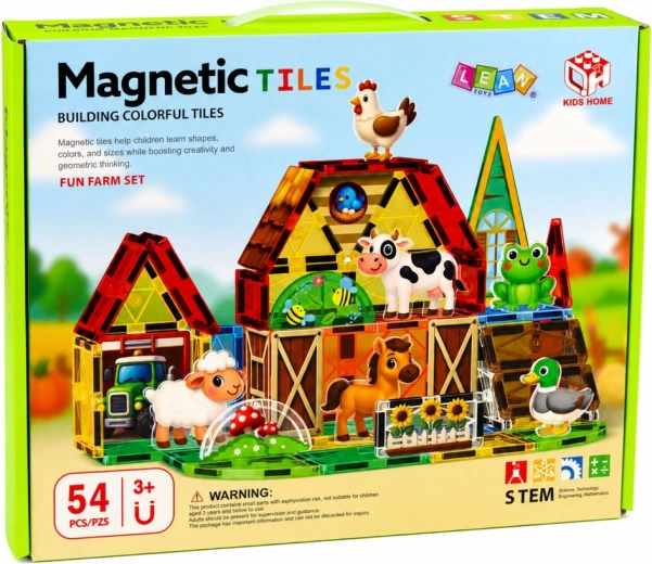 Strong magnets and transparent colorful pieces