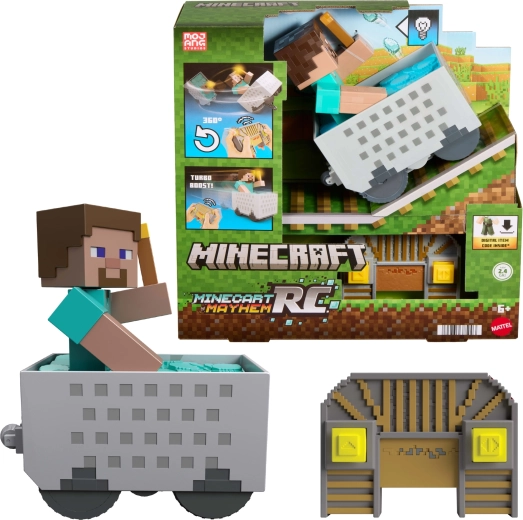 Minecraft RC rudarski voziček s Stevom