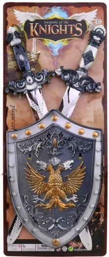 Knight set with 2 swords and a shield