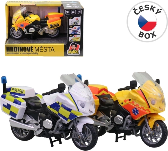 Otroško policijsko ali reševalno motorno kolo z lučko in zvokom – 1 kos