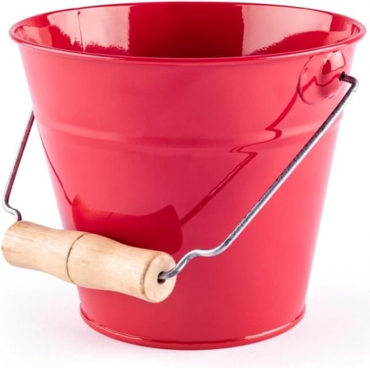Woody vrtno vedro rdeče kovinsko