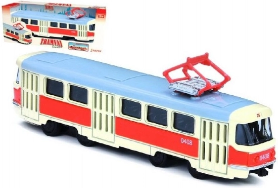 Kovinski retro tramvaj Tatra T3 na vzvratni pogon 16 cm