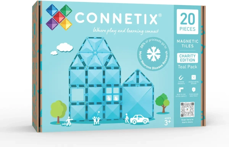 CONNETIX dobrodelni komplet turkiznih magnetnih ploščic – 20 ploščic