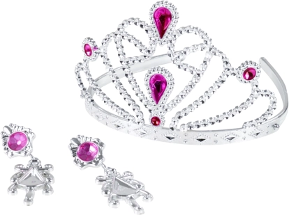 Krona za princeso z uhanji roza