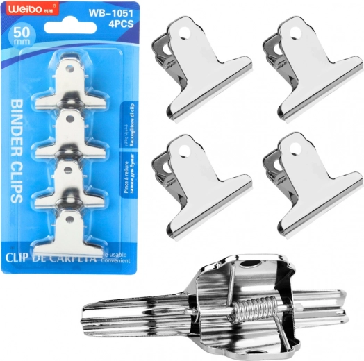 Komplet kovinskih pisarniških spon 50 mm - 4 kosi
