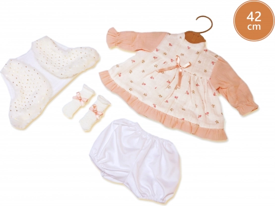 Oblačila za punčko LLORENS 42 cm – 4-delni komplet