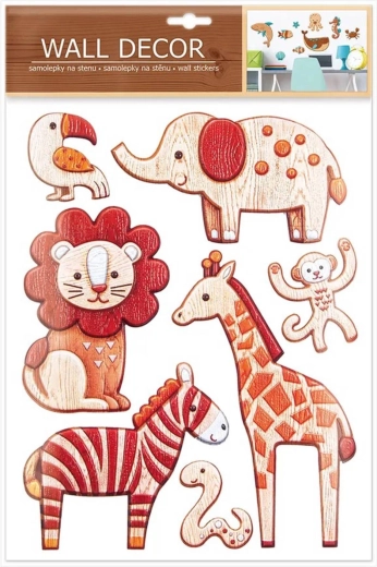 Self-adhesive wall stickers – safari animals, 7 pcs