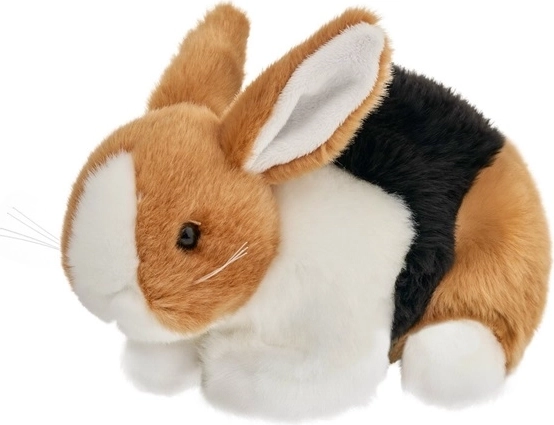 Plush Rabbit, Brown-Black, 18 cm