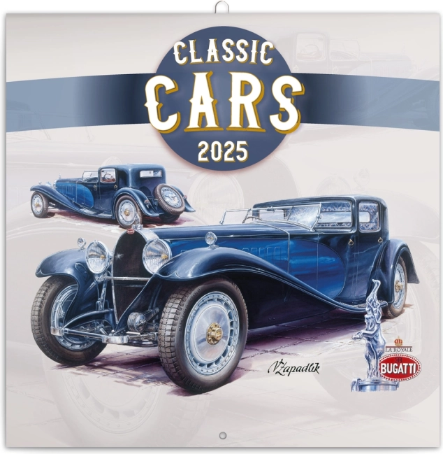 beležnični koledar klasični avtomobili 2025 30 × 30 cm