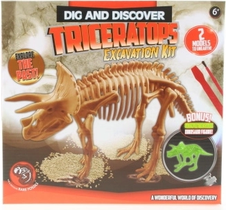 Kopanje dinozavrovih kosti s triceratopsom, ki sveti v temi