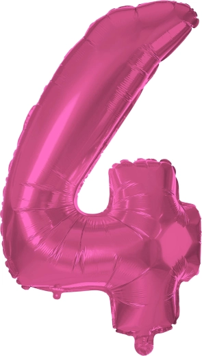 Folijski balon številka 4 rožnat 30 cm TORO