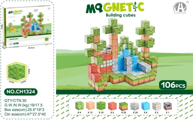 Komplet magnetnih 3D kock (106 kosov)