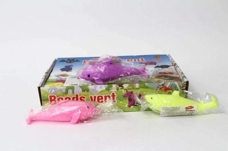 Gniotek delfin – antistresna stiskalna igrača (12 kosov v škatli)