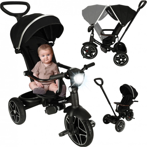 Trike Fix Elite otroška tricikel s funkcijo vozička 2v1 črna