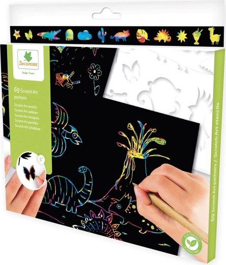 Scratch Art – scratch-off using a stencil - 1 piece