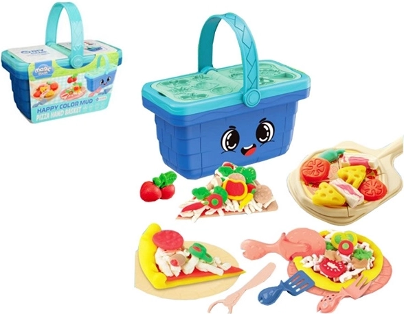 Ustvarjalni set z modelirno maso v piknik košari