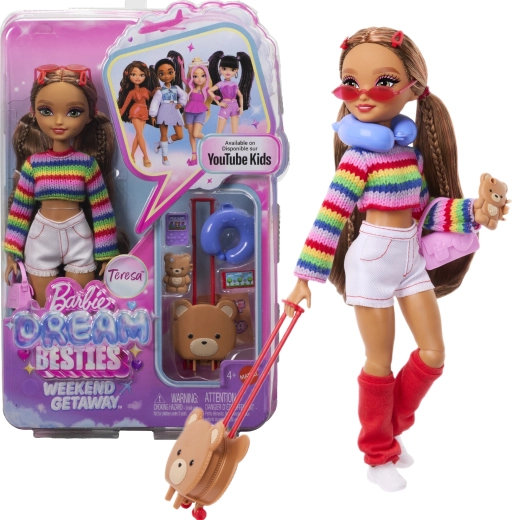 Barbie Dream Besties Teresa – modna punčka za vikend izlet z dodatki