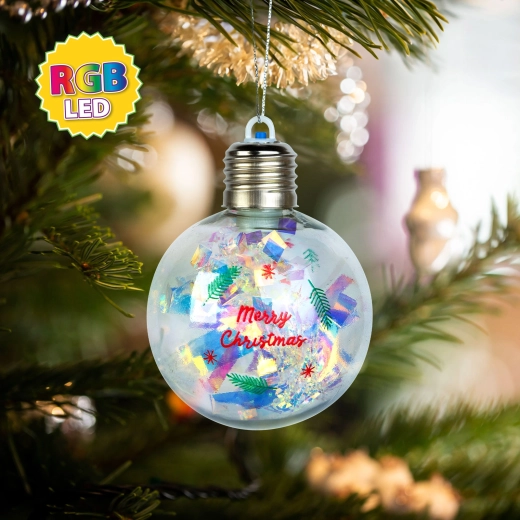 Božična LED-krogla z RGB-osvetlitvijo, 8 cm