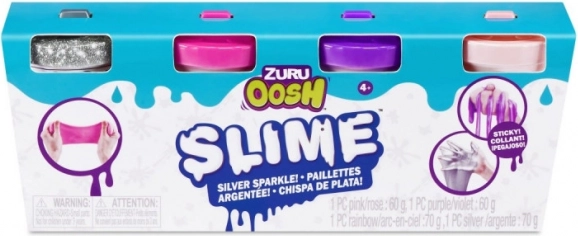 ZURU OOSH Slime – set malih tub 4‑pack, bleščeče barve