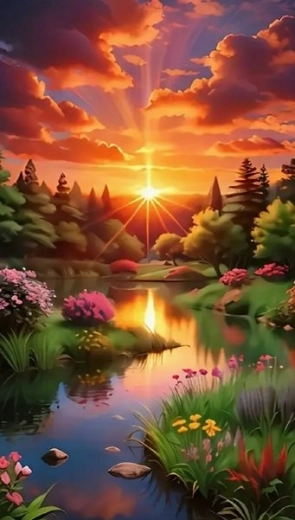 Diamantno slikanje sončni zahod nad gozdom 30 × 40 cm