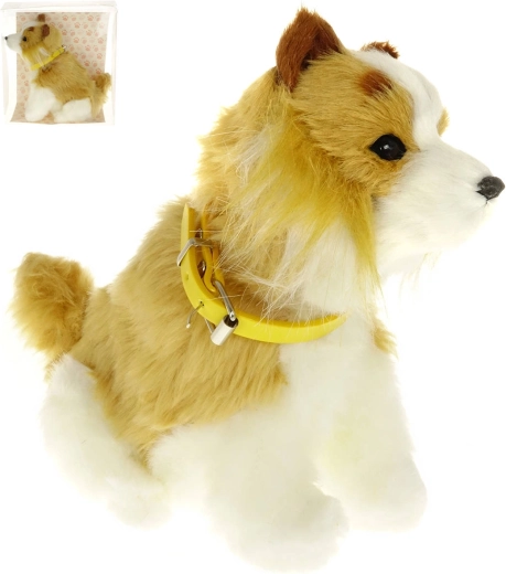 Interactive plush puppy battery-operated with sound and leash - 1 piece
