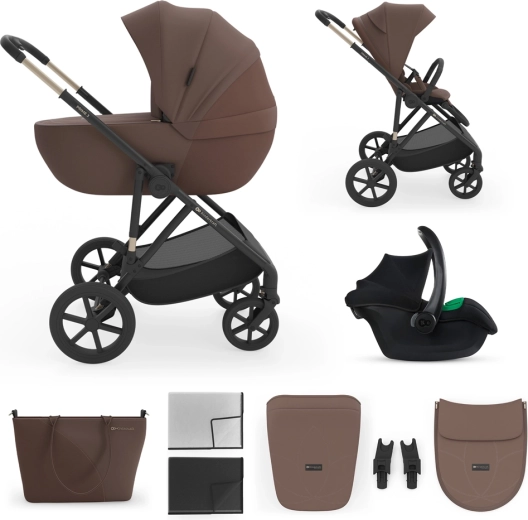 Kombinirani voziček 3v1 Kinderkraft Prime 3 velvet mocca