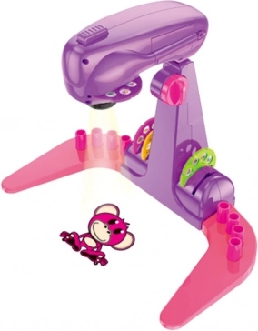 Dekliški projektor za risanje s šablonami in flomastri