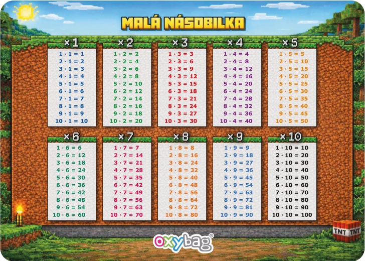 Izobraževalna karta A4 – mala poštevanka Playworld - 1 kos