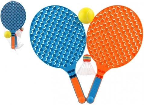 Set plastičnih loparjev za soft tenis z žogico in košarico