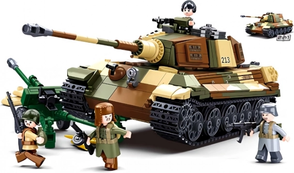 Sluban Bitka za Budimpešto – nemški težki tank TIGER II 2 v 1 gradbeni set