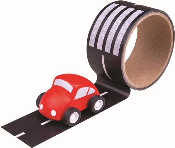 Lepljiv trak cesta z avtomobilčkom Bigjigs Toys