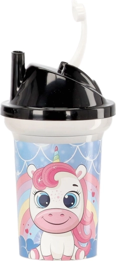 Netečeč zapiralni pokrov z vgrajeno slamico