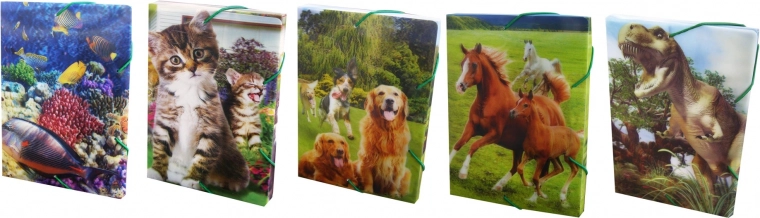 Škatla za zvezke A5 z elastiko 3D mix