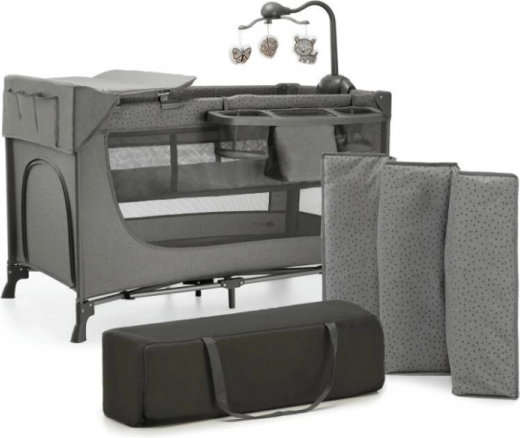 Potovalna posteljica JOY 2 DARK GREY + dodatki