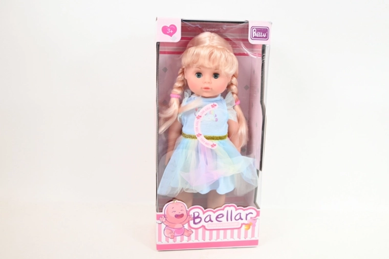 Battery-powered walking doll in a box